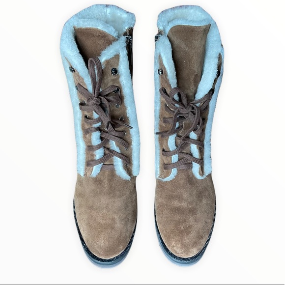 🆕 Aquatalia Suede/Shearling Boot With Side Zip - Picture 3 of 14